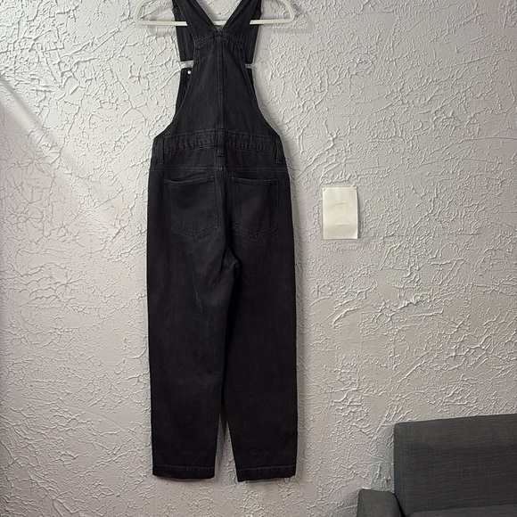 Madewell Straight Leg Overalls Lunar Wash Black Denim XS Cotton Casual Academic - Picture 8 of 16